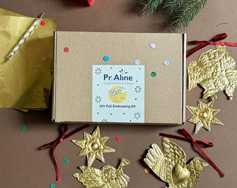 DIY Folien Präge Ornament Kit: Weihnachtsengel & Vögel