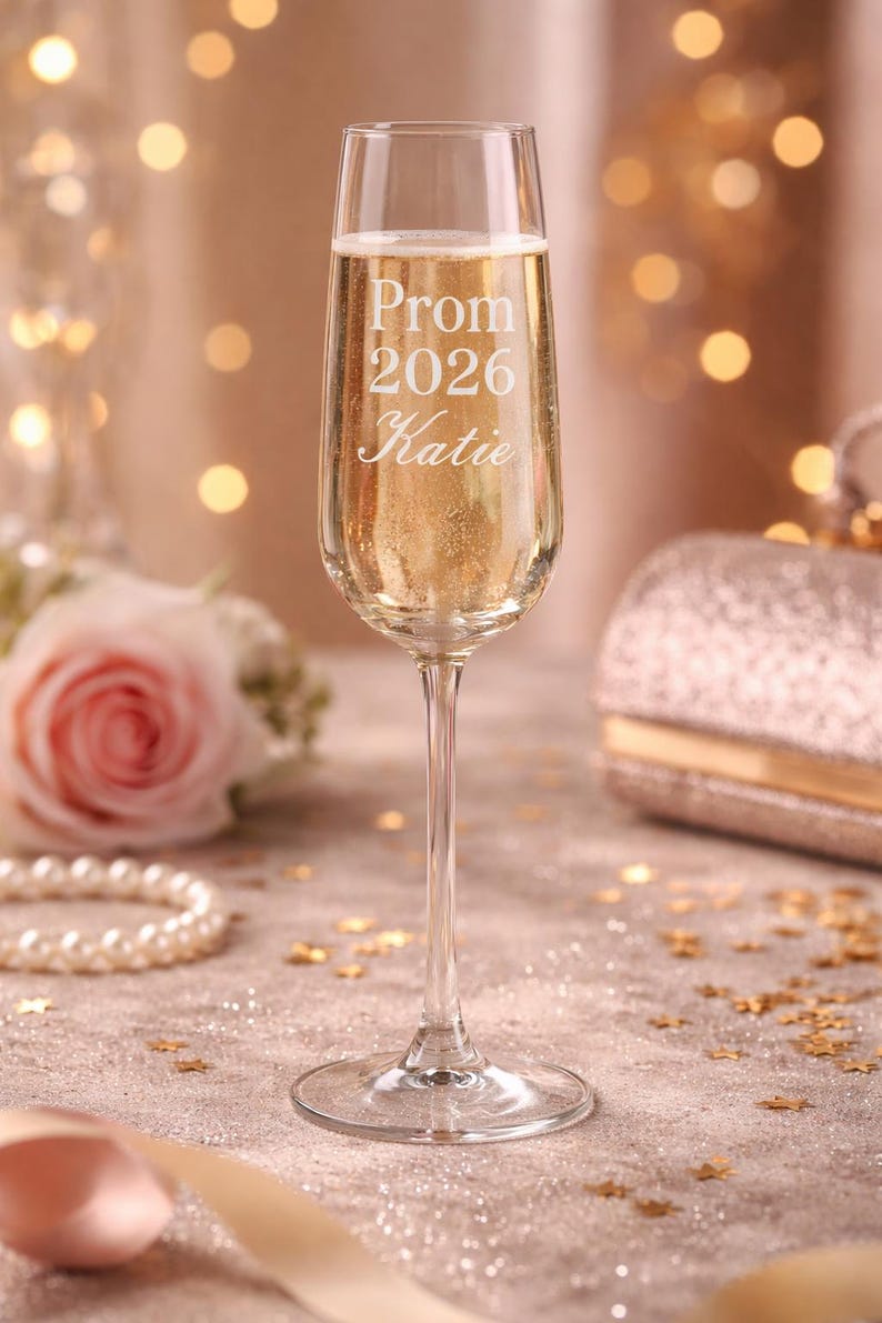 Prom Flutes Personalised Prom Glass 2026- Etched Champagne Flute. - Etsy