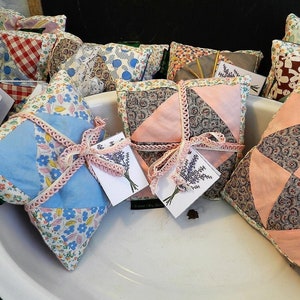 LAVENDER SACHET PILLOWS/ Lightly Scented Poly Fill/Lavender Buds/ Lavender Oil