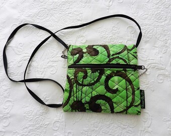 GREEN/BROWN BATIK Zipper Bag