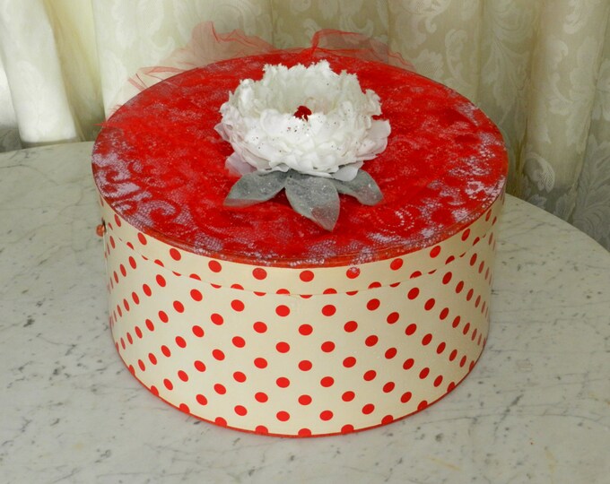 VINTAGE HAT BOX Embellished Etsy