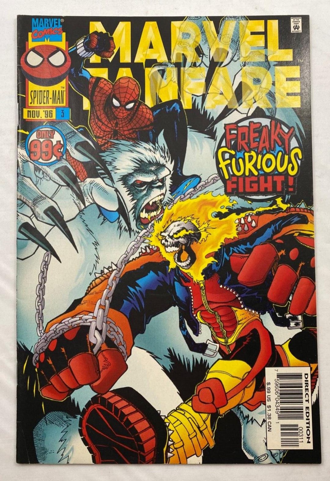 Freaky Marvel Marvel Fanfare #3 Spiderman and Ghost Rider FREAKY FURIOUS FIGHT 1996 ...