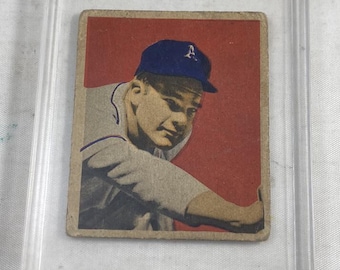 1949 Bowman - White Backs - #9 Ferris Fain - Philadelphia Athletics - Vintage Baseball Card - VG/EX