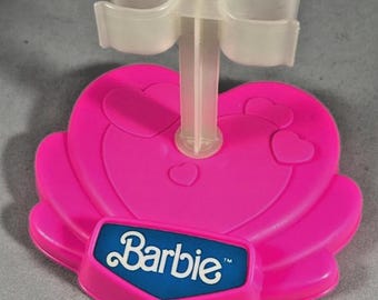 Barbie Pose Me Pretty Pink Heart Doll Stand Mattel 1989