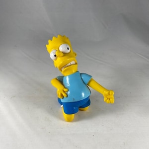 THE SIMPSONS Action Figure Bart Simpson PVC Figurine Playing Air Guitar by Matt Groening 3 Inch Doll Vintage from 1990