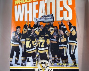 Pittsburgh Penguins Wheaties Box 1991 Stanley Cup Champions Cereal Box - Opened/Empty