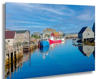 Peggy's Cove Photography Print, Colorful Fishing Boats, Nova Scotia Wall Art