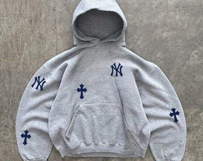 Vintage Yankees Y2K Hoodie: Retro New York Oversized Sweatshirt
