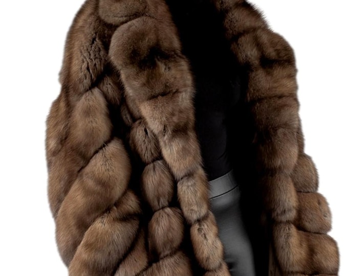 Handmade Russian Sable Fur Coat | Elegant Winter Overcoat.