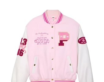 LoveShackFancy x PINK Varsity Jacket: Retro College Style Bomber