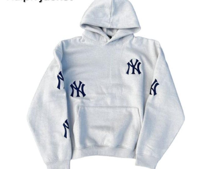NYC Embroidered Y2K Hoodie - Oversized Baggy Streetwear Pullover Hoodie