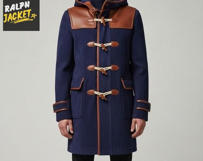 Handmade Wool Coat with Hood: Toggle Jacket, East London Style