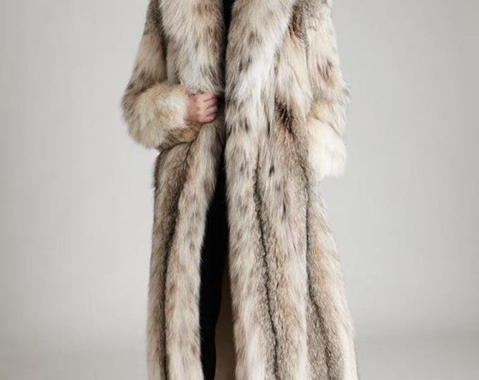 Handmade Canadian Lynx Fur Coat - Women's Luxury Winter Outerwear