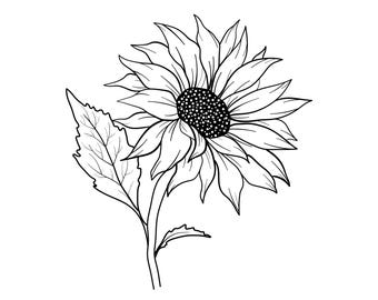 Sunflower SVG PNG DXF | Flower Clipart | Cricut & Silhouette Cut File | Floral Digital Download