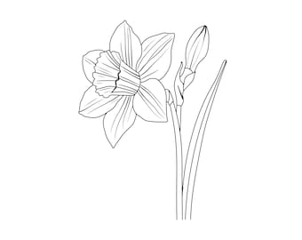 Påsklilja SVG PNG DXF | Blomma Clipart | Cricut & Silhouette Cut-fil | Blommig digital nedladdning