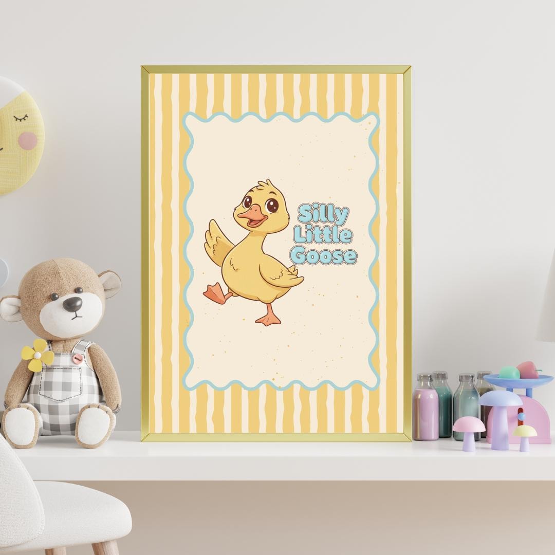 Silly Little Goose Nursery Wall Art | Cute Goose Printable | Nursery ...