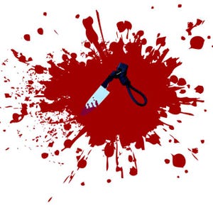 True Crime Junkie USB-C Dust Plug: Bloody Knife Charm