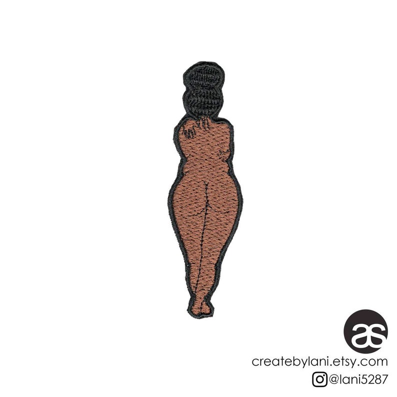 Curvy Cutie-Standing Iron-on Patch image 1