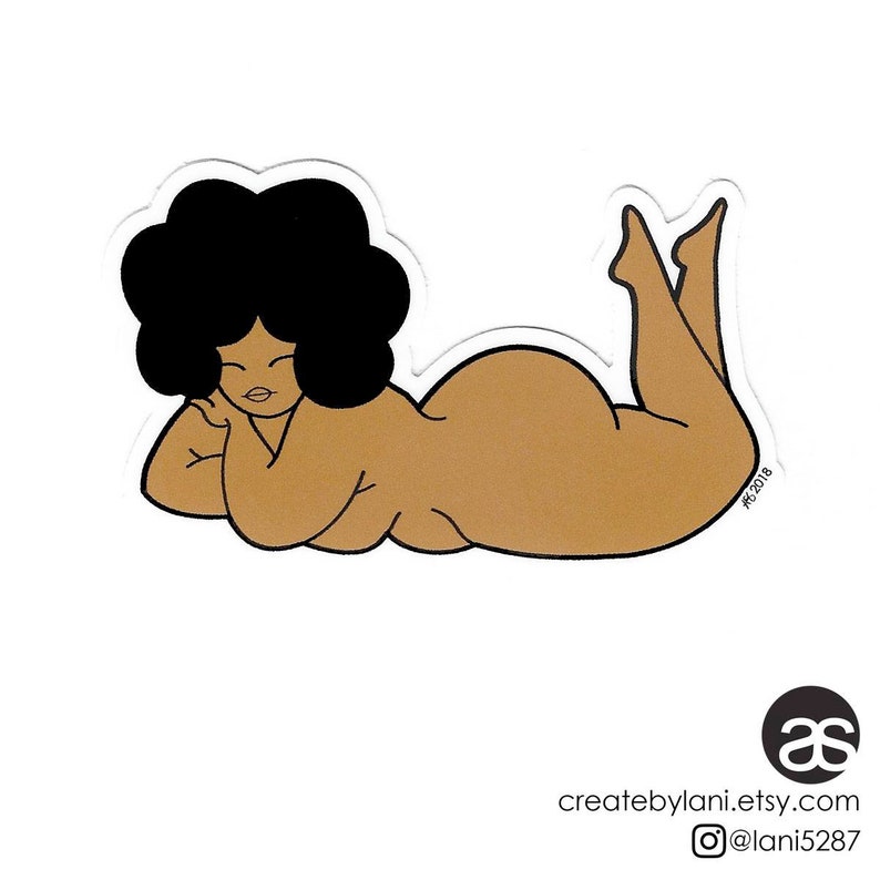 Curvy Cutie-Laying Sticker Decal image 1