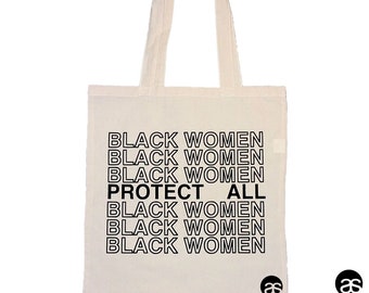 Borsa tote in cotone Protect All Black Women