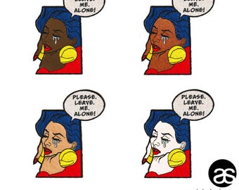 MOOD: Please Leave Me Alone pop art iron-on patch