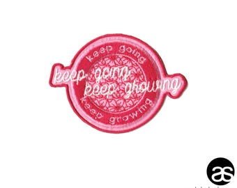 keep going keep growing floral iron on patch