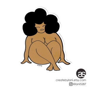 Curvy Cutie-Sitting Sticker Decal
