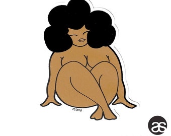 Curvy Cutie-Sitting Sticker Decal