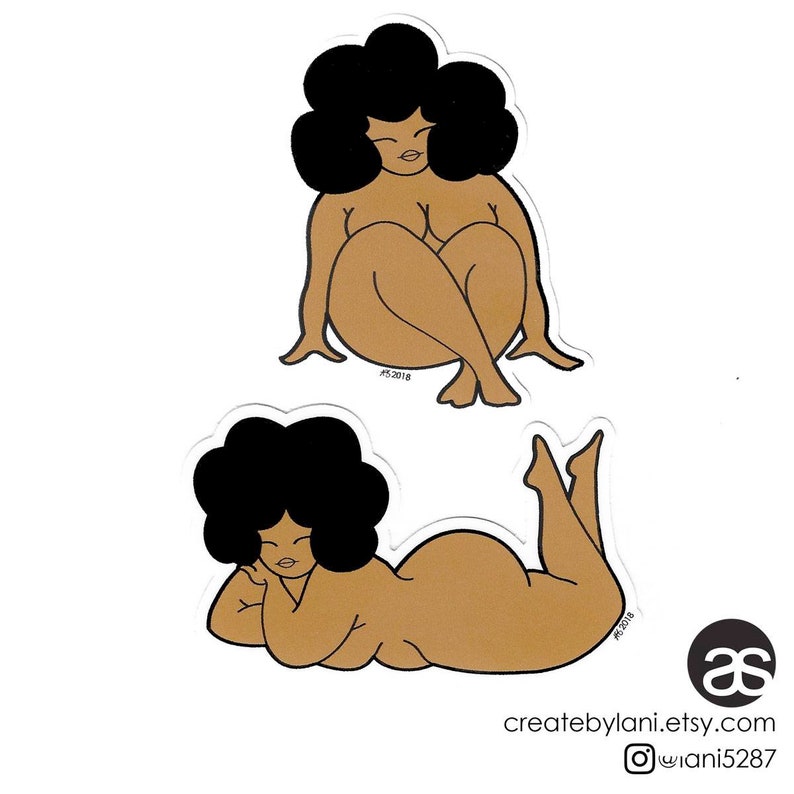 Curvy Cutie-Laying Sticker Decal image 2