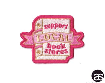 support LOCAL bookstores iron-on patch