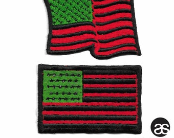Black American Heritage Flag Patch 3x2 W/ Velcro -  Israel