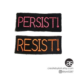 PERSIST! or RESIST! Neon Sign Iron-on Patch - Etsy