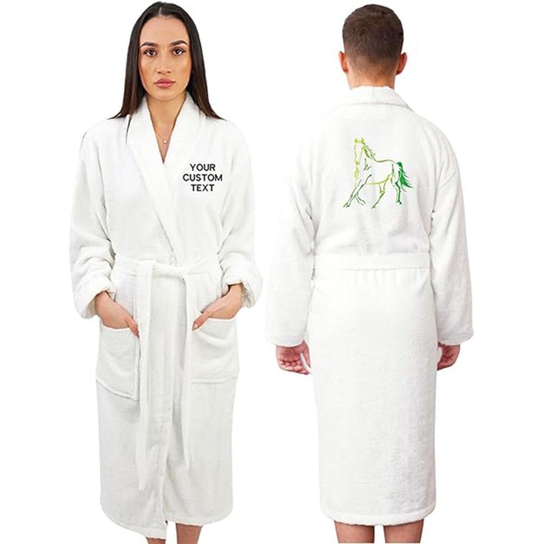 Embroidered Horse Robe: Custom Text, Egyptian Cotton Terry Towelling ...