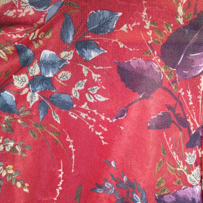 70/'s Vintage Sheer Open-Front Floral Blouse ML