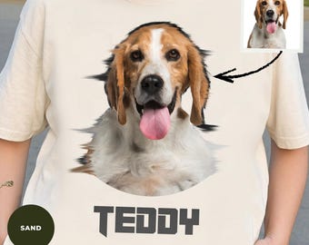 Custom Pet Shirt, Personalized Dog Shirt, Custom Pet Photo Shirt, Custom Name Pet Portrait Tee, Dog Lover Gift, Cat Lover Gift