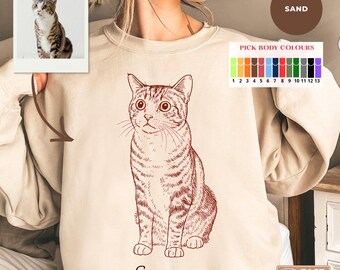 Custom Pet Portrait Shirt, Custom Dog Portrait Photo Shirt, Personalized Pet Hand Drawing Shirt, Pet Memorial Gift