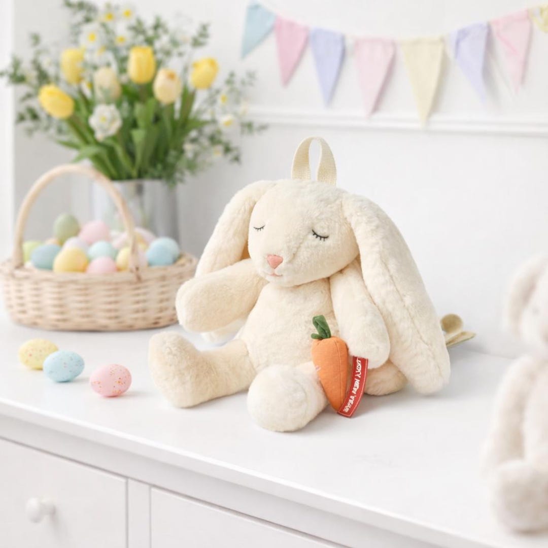Bunny Backpack for Kids, Cute Plush Rabbit Bag, Soft Faux Fur Animal ...