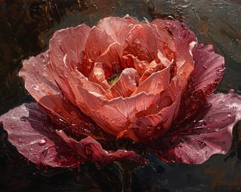 3D Textured Flower Wall Art: Handmade Floral Painting on Canvas