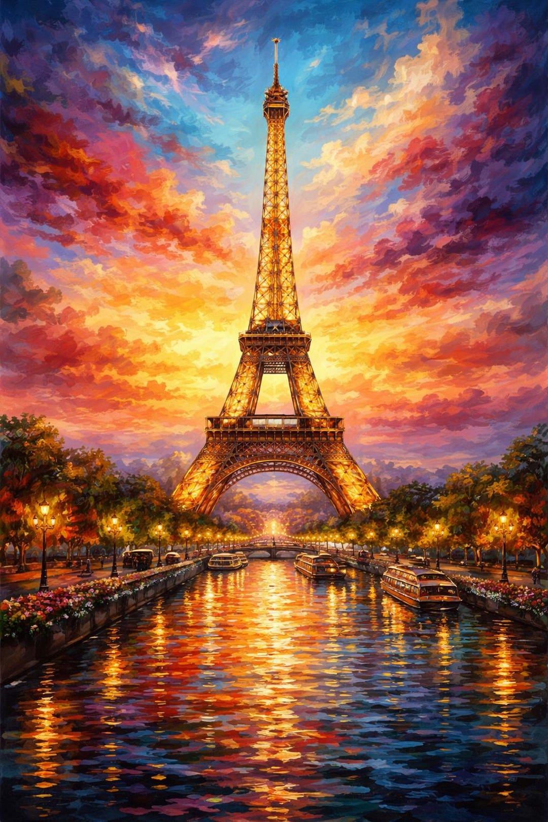 Eiffel Tower Digital Painting - Etsy