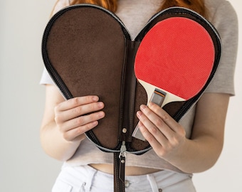 Funda de cuero personalizada para ping pong, funda para raqueta de ping pong, funda personalizada para ping pong, funda para pala de tenis de mesa, funda para pala de ping pong