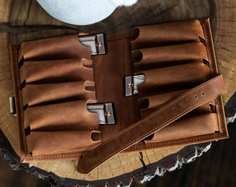 Personalized leather harmonica case, Custom harmonica case, Harmonica storage, Leather harmonica pouch, Chromatic harmonica case