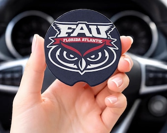 Florida Atlantic University Owls FAU Ceramic Car Coasters