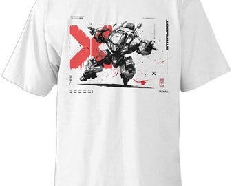 Destroyed Mecha Robot T Shirt Streetwear Oversized Tee STRAYBOT Termination Mark Design