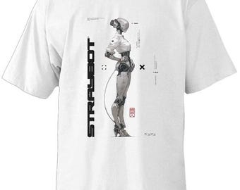 Humanoid Robot T Shirt Streetwear Oversized Tee STRAYBOT Human Simulation Graphic