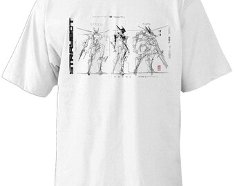 Techwear Robot Sketch T Shirt Streetwear Oversized Tee STRAYBOT Prototype Frames Design
