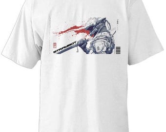 Cyberpunk Samurai Robot T Shirt Streetwear Oversized Tee STRAYBOT Samurai Protocol Graphic