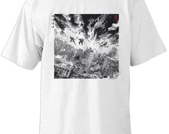 Cyberpunk Samurai Robot T Shirt Streetwear Oversized Tee STRAYBOT Samurai Protocol Graphic