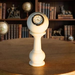 Small Marble Mantel Clock | Classic Roman Numeral Clock | Elegant Office Desk Decor