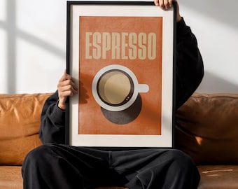 Póster de café con impresión de arte mural minimalista moderno Espresso Blond