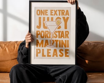 Pornstar Martini – Martini jugoso y divertido - Póster decorativo de cóctel para pared
